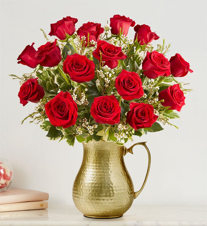 Pitcher Perfect™ 18 Stem Red Rose Bouquet